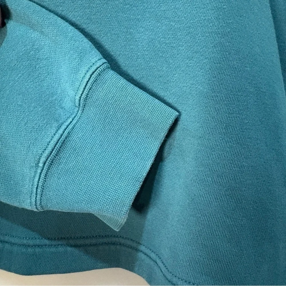 Nike Teal Just Do It Cropped Half Zip Sweatshirt